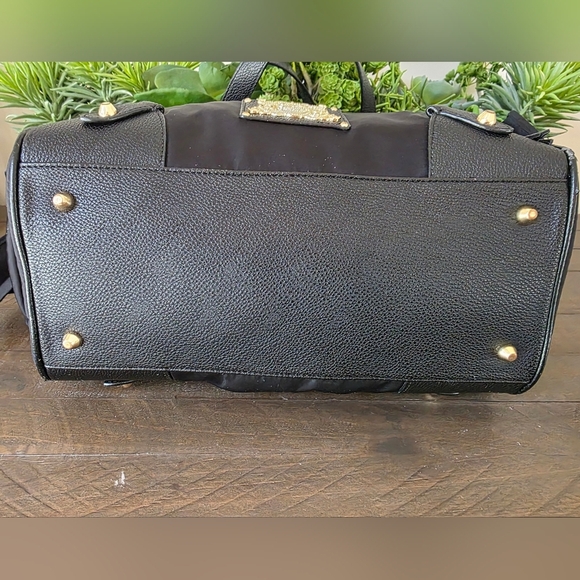 Vintage Juicy Couture Nylon Malibu Black Daydreamer Bag With Leather Trim - Picture 11 of 14